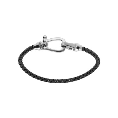 Bracelet acier maille jaseron noir 19.5cm