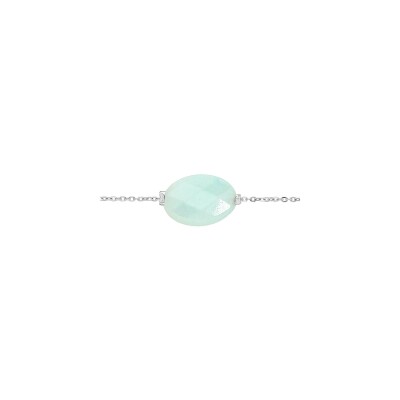 Bracelet acier pierre naturelle amazonite (tendresse & positivité) 15+3cm