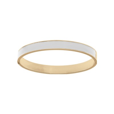 Bracelet acier rigide articulée 8mm 60mm résine blanche