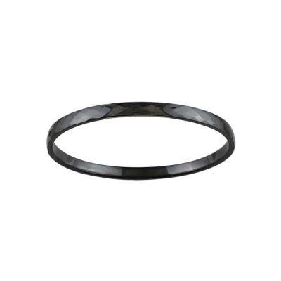 Bracelet jonc céramique facete noire 5mm 65mm