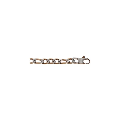 Bracelet acier 1+3 5mm pvd brossé aspect patiné chanfrein brun 19cm