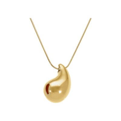 Collier acier doré pendentif