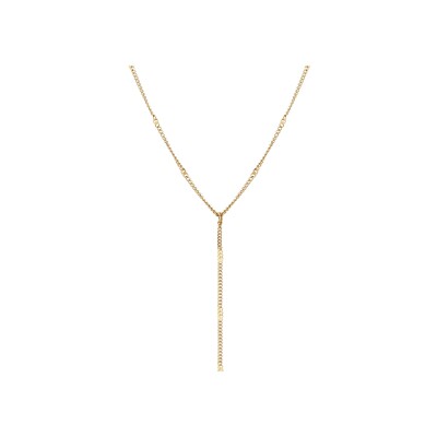 Collier acier doré forme cravate 38+5cm