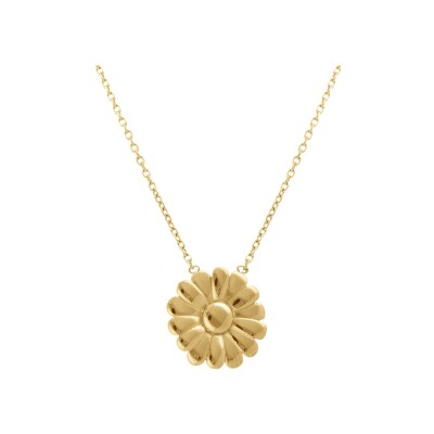 Collier acier doré fleur 16mm 40+4cm