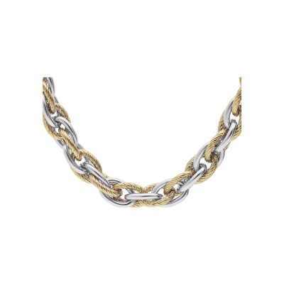 Collier acier et pvd 2 tons 47+1cm