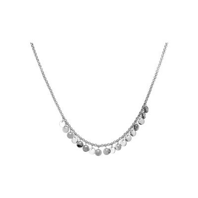 Collier acier pampilles pastilles 42+5cm