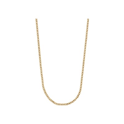 Chaîne acier et pvd doré miroir forçat fine 2mm 42+4cm
