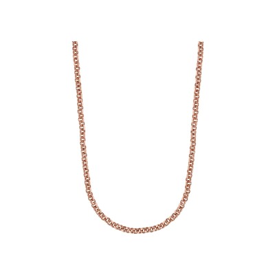 Chaîne acier et pvd rose petite jaseron fine 2mm 70+10cm