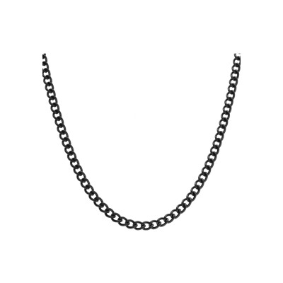 Chaîne acier gourmette pvd noir 3.5mm 50+10cm