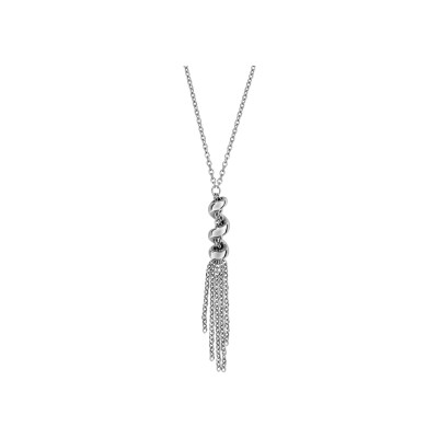 Collier acier spirale multi chaînette 42+5cm
