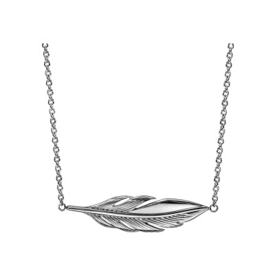 Collier acier plume 42+4cm