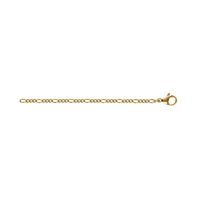 Chaîne acier doré maille alternée 1+3 1.9mm 45cm