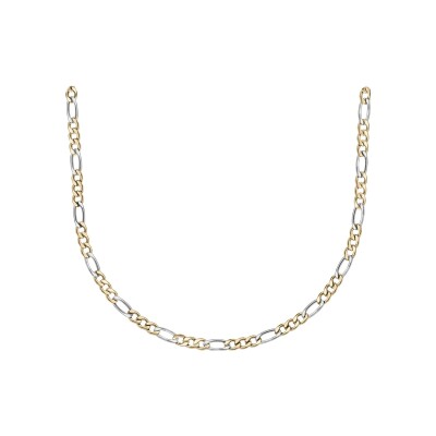 Collier acier et pvd bicolore jaune 1+3 5mm 55cm