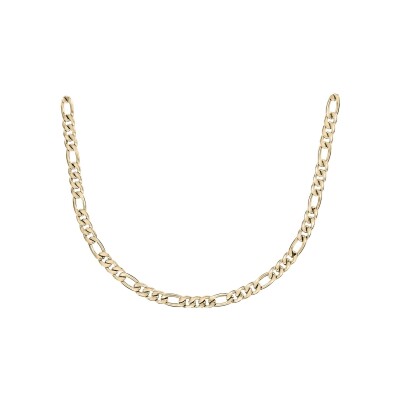 Collier acier et pvd doré 1+3 7mm 50cm