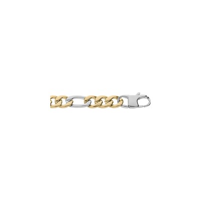Bracelet acier et pvd bicolore 1+3 7mm 21cm