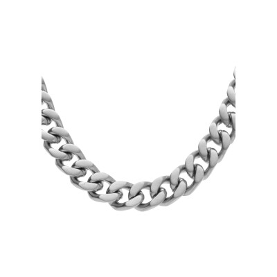 Collier acier satiné maille gournette 8mm 55cm