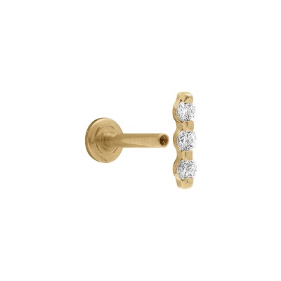 Piercing acier doré oreille helix, tragus