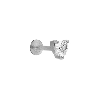 Piercing acier oreille helix, tragus oxyde blanc