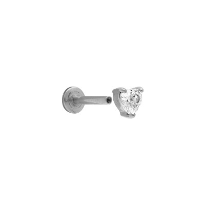 Piercing acier oreille helix, tragus oxyde blanc