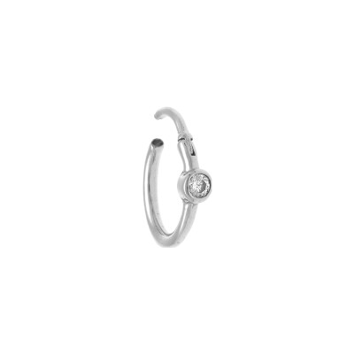 Piercing acier oreille helix, tragus, daith, rook anneau oxyde blanc