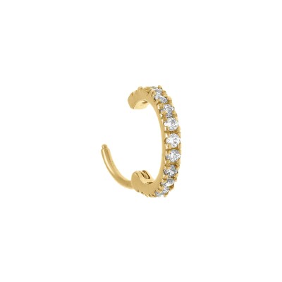 Piercing acier doré oreille helix, tragus, rook anneau oxydes blancs
