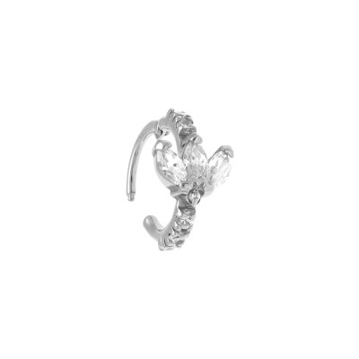 Piercing acier oreille helix, rook anneau oxydes blancs