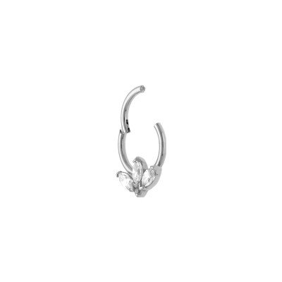 Piercing acier oreille helix, tragus, daith anneaux oxydes blancs