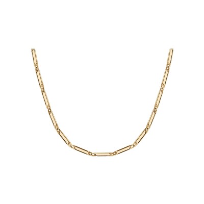 Chaîne acier et dorure jaune maille rectangle 50cm réglable