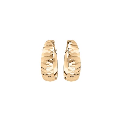 Boucles d'oreilles créoles vermeil martelée petit modèle 20mm
