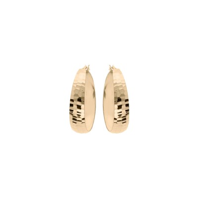 Boucles d'oreilles créoles vermeil martelée petit modèle 25mm