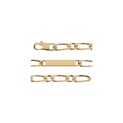 Bracelet identite 1+1 en 8mm plaqué or 21cm