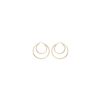 Boucles d'oreilles créoles plaqué or double 38mm et 25mm