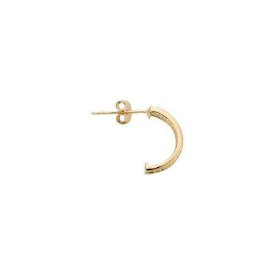 Boucles d'oreilles tige plaqué or demi créole oxydes blancs sertis