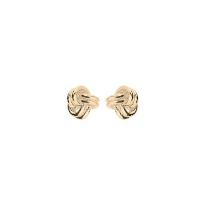 Boucles d'oreilles tige plaqué or sertis noeud d'amour