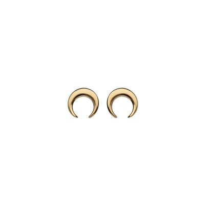 Boucles d'oreilles tige plaqué or croissant de lune