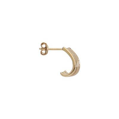 Boucles d'oreilles tige plaqué or demi Boucles d'oreilles créoles triple avec oxydes blancs sertis
