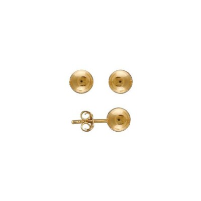 Boucles d'oreilles tige plaqué or boule diam 6mm