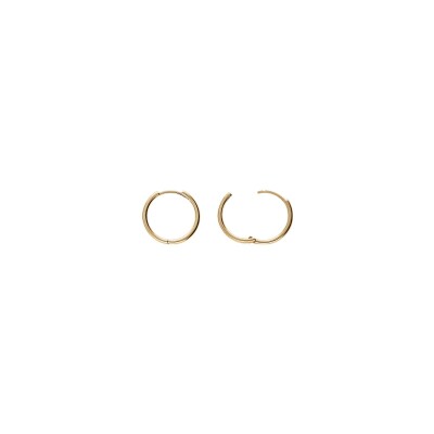 Boucles d'oreilles créoles plaqué or lisse articulée tube 2mm diam 16mm ext