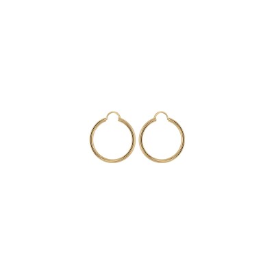 Boucles d'oreilles créoles plaqué or massive 2.5mm diam 30mm ext