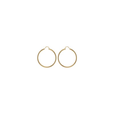 Boucles d'oreilles créoles plaqué or massive 2.5mm diam 40mm ext