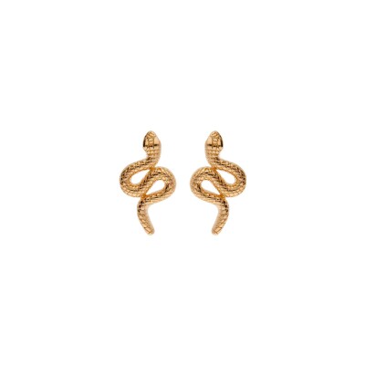 Boucles d'oreilles tige plaqué or serpent