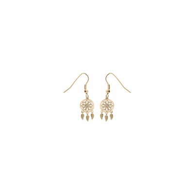 Boucles d'oreilles crochet plaqué or attrape reve