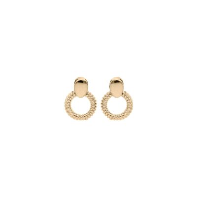 Boucles d'oreilles tige plaqué or anneau ciselé