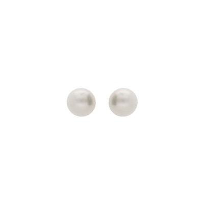 Boucles d'oreilles tige plaqué or perle de culture d'eau douce 6mm