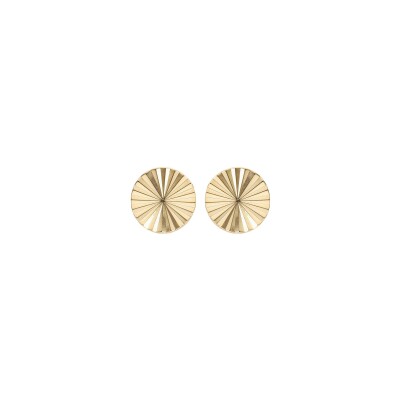 Boucles d'oreilles tige plaqué or ronde diamanté 8mm
