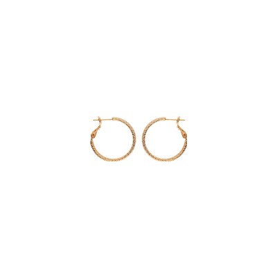 Boucles d'oreilles créoles plaqué or diamantée 25mm tige et clapet