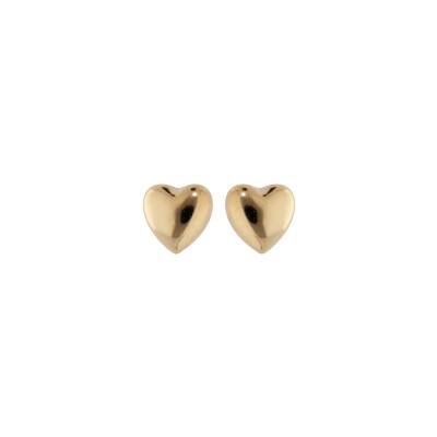 Boucles d'oreilles tige plaqué or coeur 4mm x 5mm