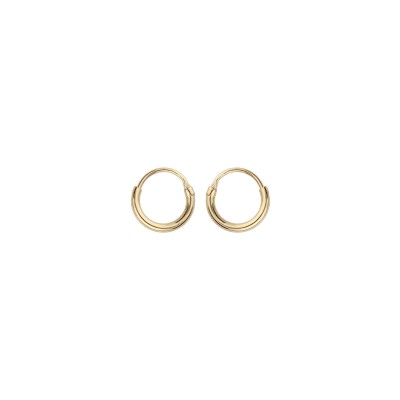 Boucles d'oreilles petite créole fil 1.5mm diam 10mm plaqué or