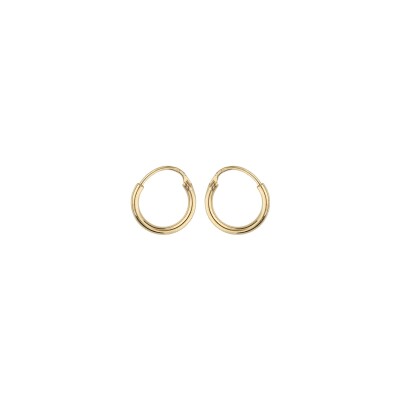 Boucles d'oreilles petite créole fil 1.5mm diam 12mm plaqué or