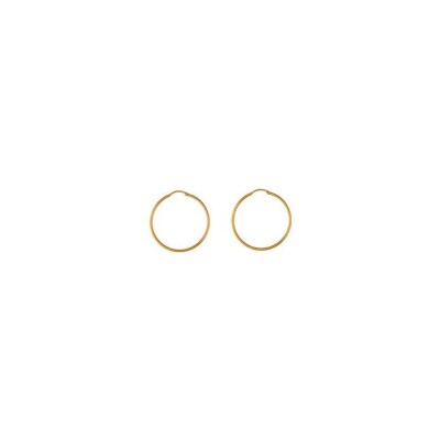 Boucles d'oreilles créoles fil 1.5mm diam 35mm plaqué or